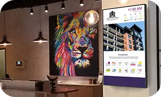 Digital signage in a hotel
