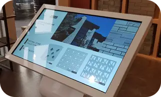 An interactive touchscreen kiosk