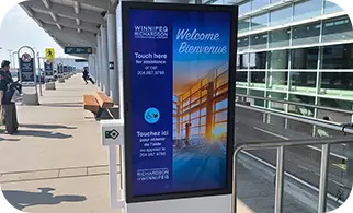 Digital signage at Winnipeg Richardson Airport