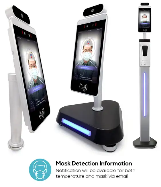Kiosque de désinfectant pour les mains pour vérifier la température