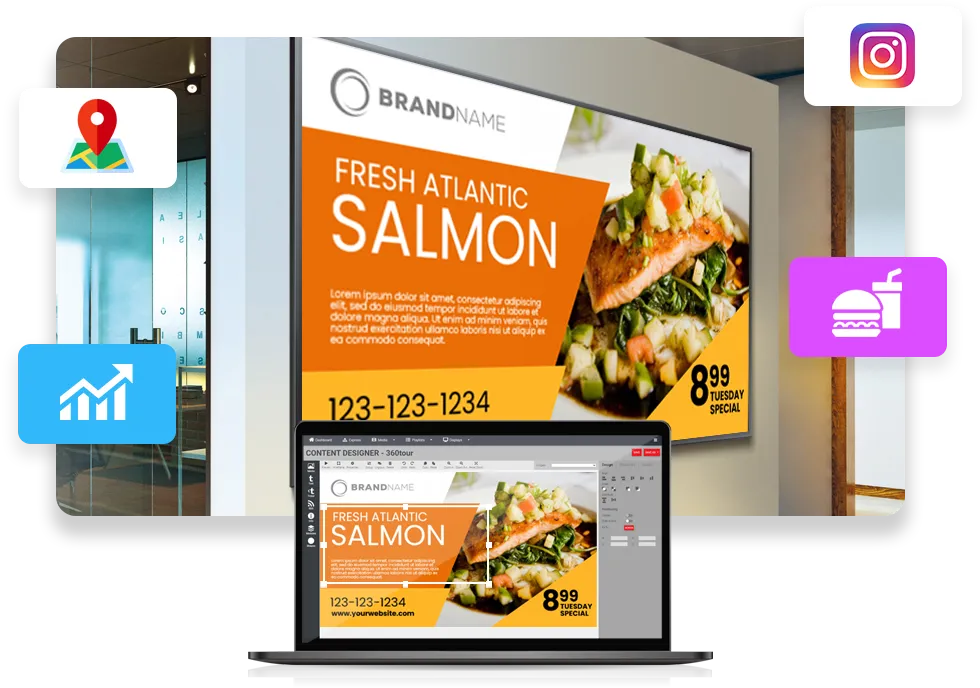 affichage numérique pour aliments et boissons