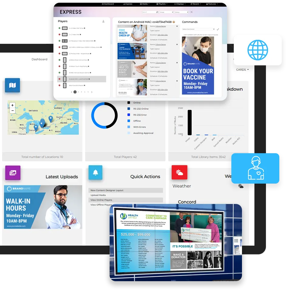 Características del software de señalización digital para el sector sanitario