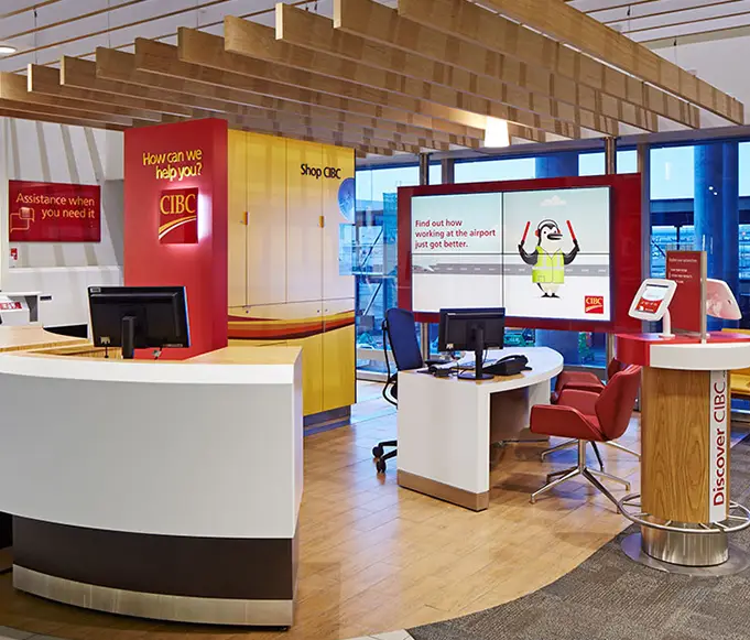 mur vidéo en banque