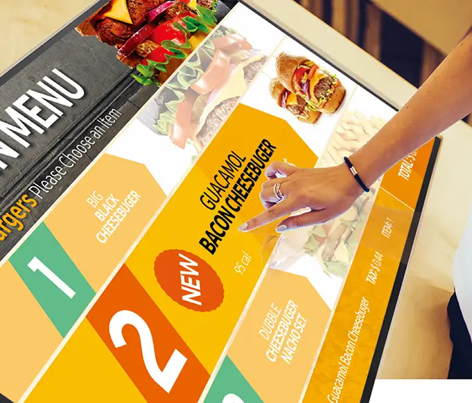 Menu des kiosques numériques