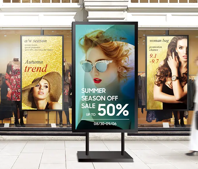 affichage numérique dans un environnement de vente au détail
