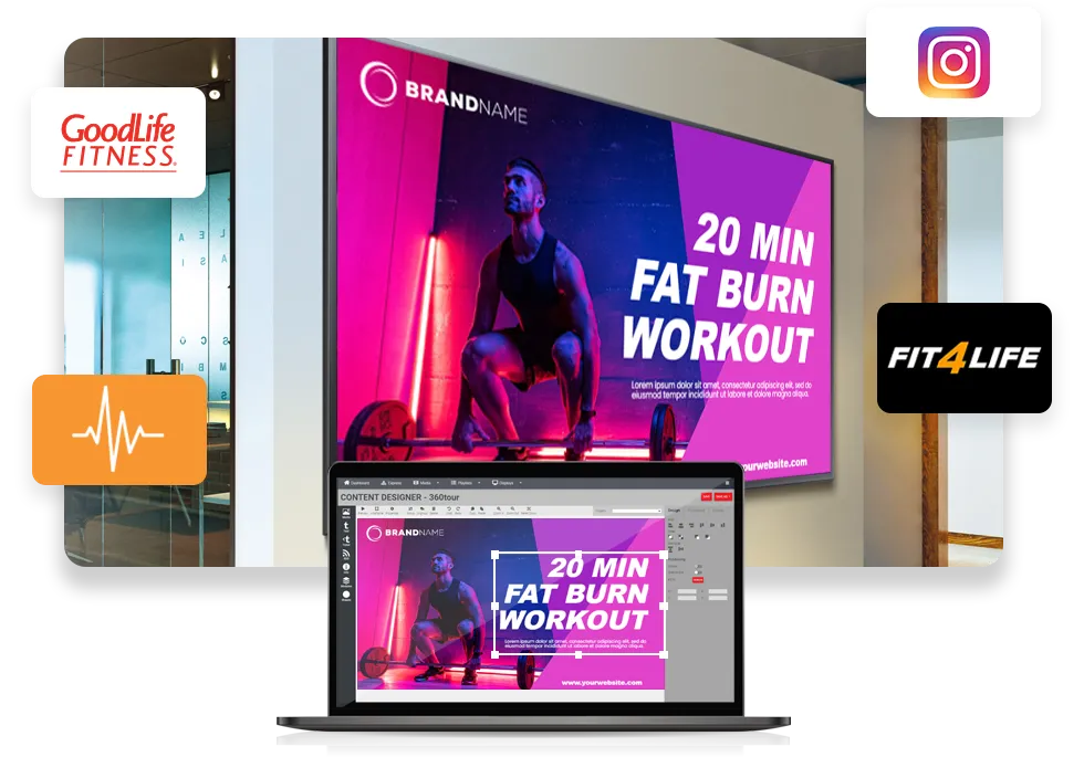 Affichage numérique pour salles de sport et fitness