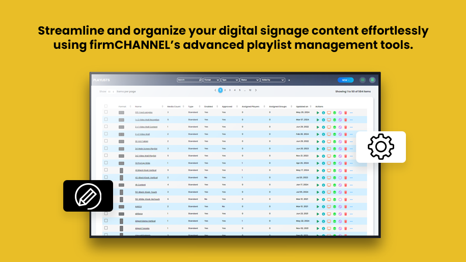 Playlist management header