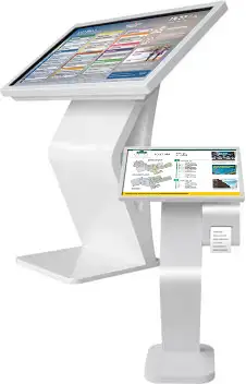 Borne interactive tactile inclinée
